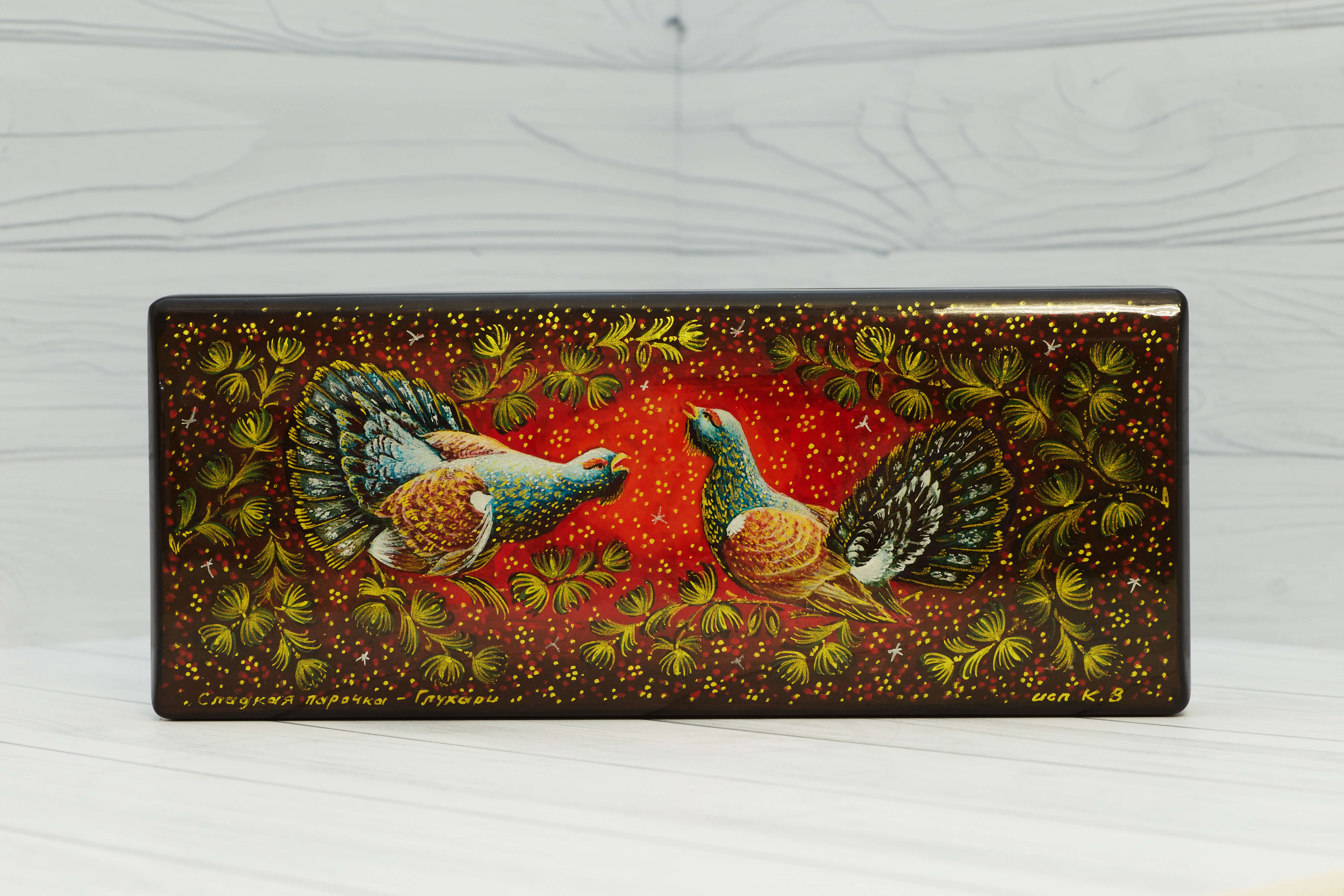Sweet couple - Capercaillie  jewelry box 22x9x3.5 